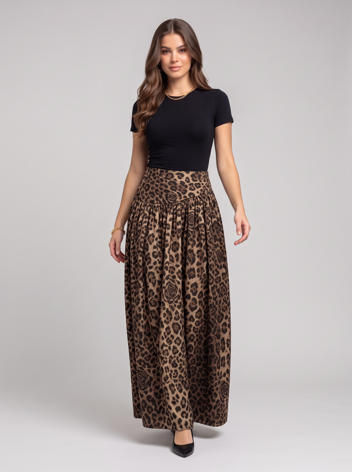 Animal Print Maxi Skirt - Leopard