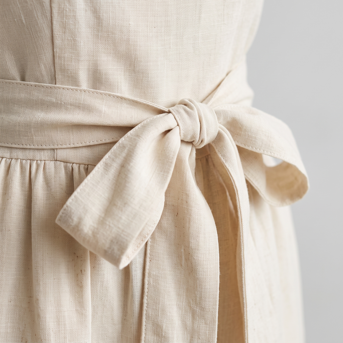 Halter Neck Wide-Leg Jumpsuit with Waist-Tie Detail - Milky White - close-up