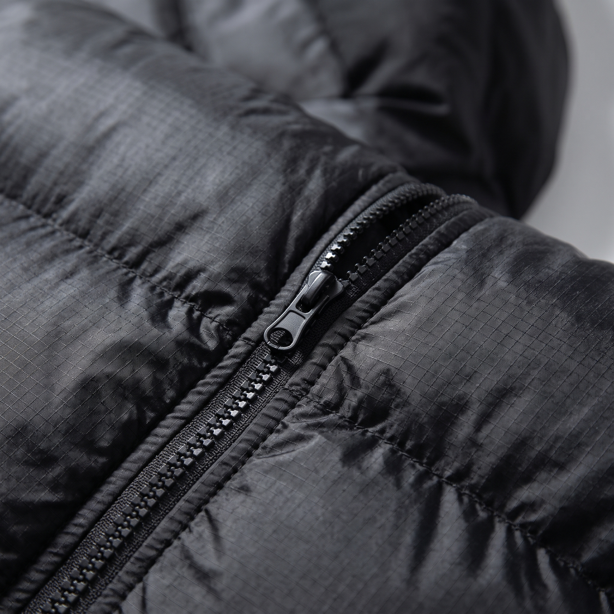 Hooded Padded Cotton Puffer Jacket - Black - close-up
