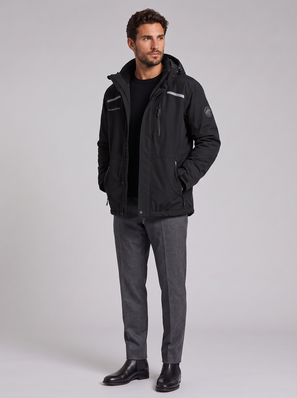 Apex waterproof jacket - three-quarter view
