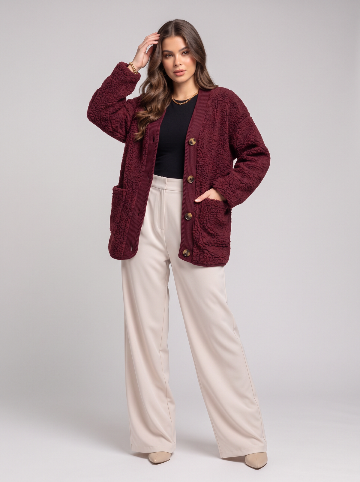 Sherpa jacket - Burgundy