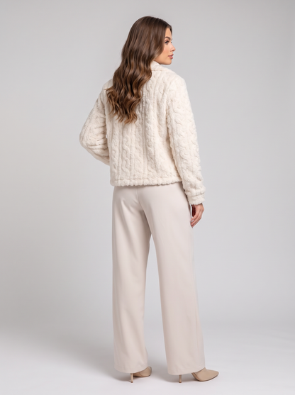 Fuzzy button up jacket - back