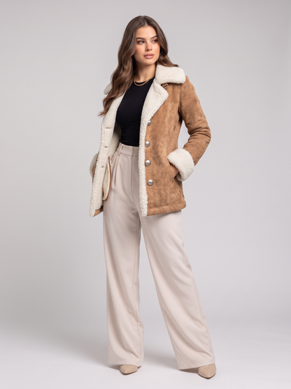 Sherpa-lined jacket - three-quarter view