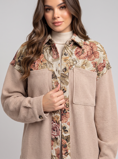Floral shacket - print detail