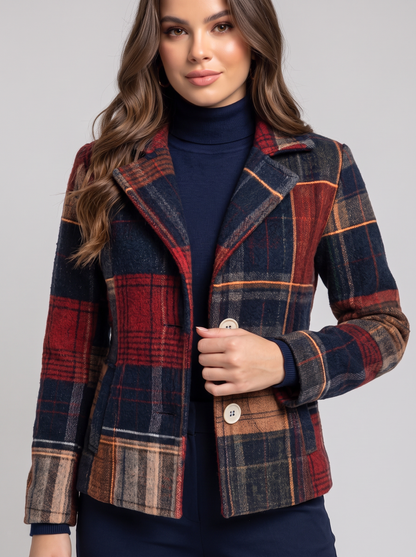 Vintage plaid outerwear - pattern detail