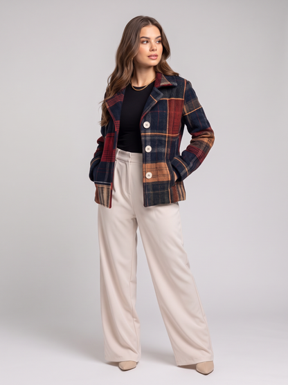 Vintage plaid outerwear - three-quarter view