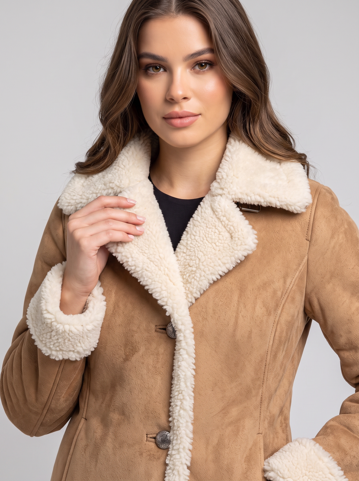 Sherpa-lined jacket - collar detail