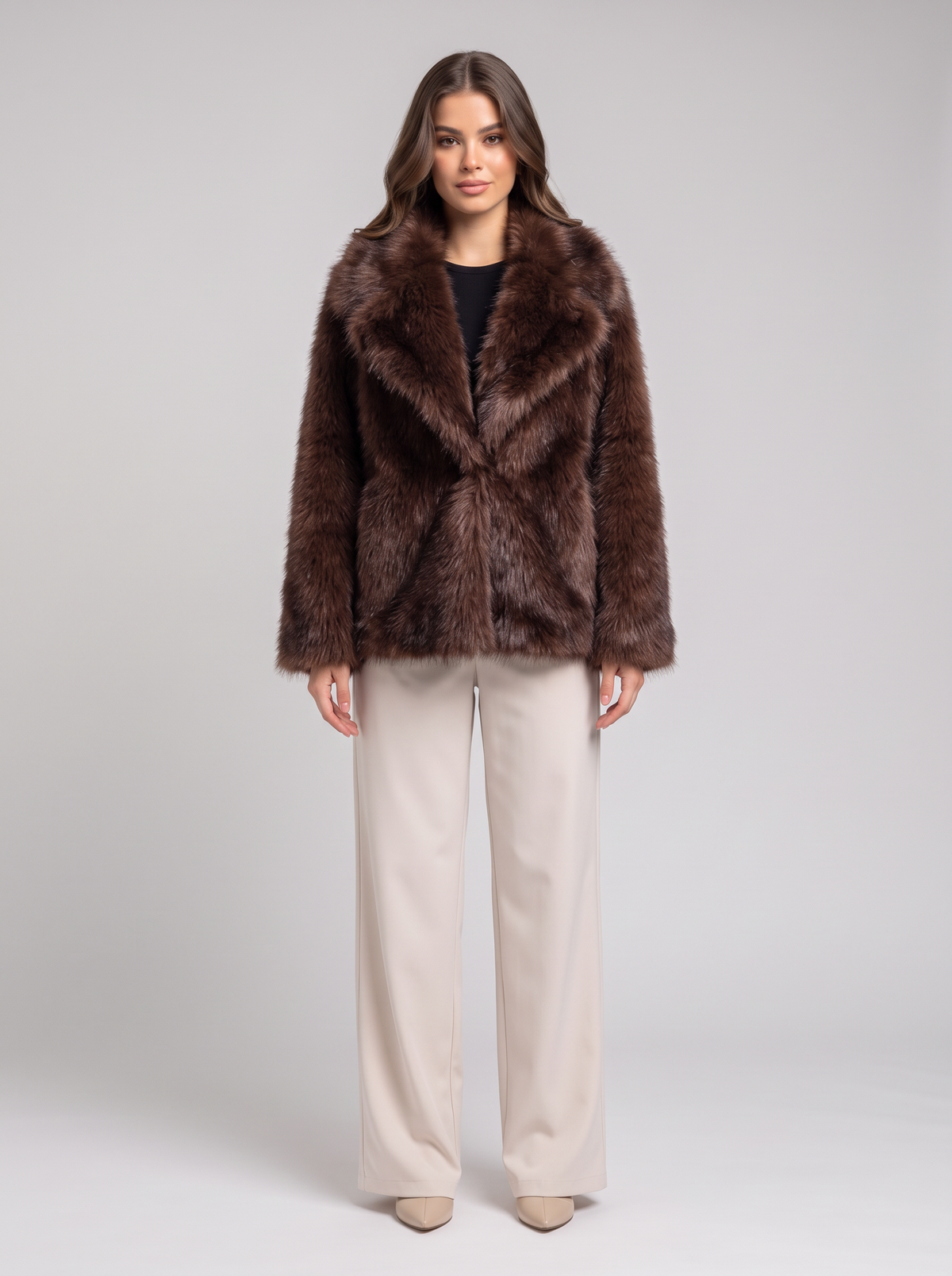 Striped Fur Coat