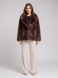 brown striped coat