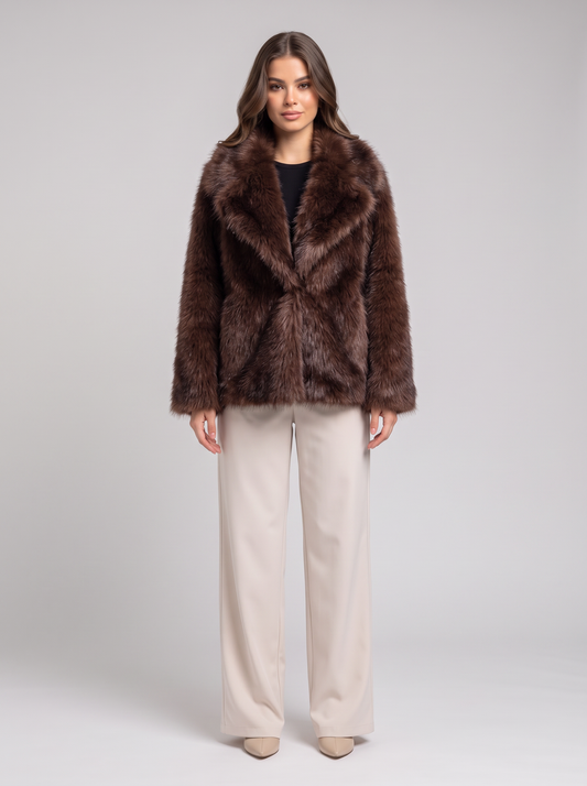 Striped Fur Coat