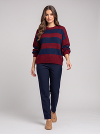 Burgundy & Navy Stripe