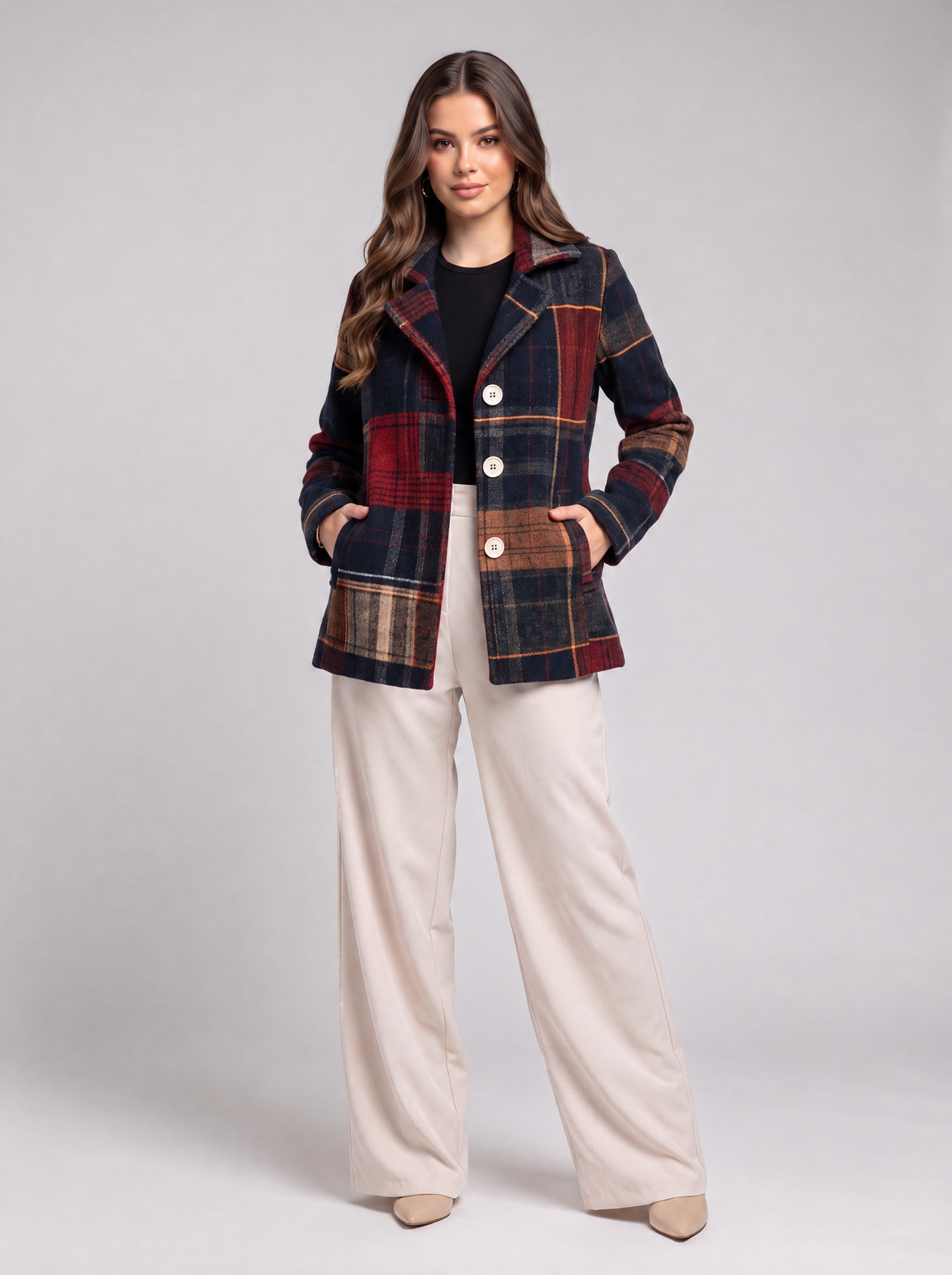 Vintage plaid outerwear - front