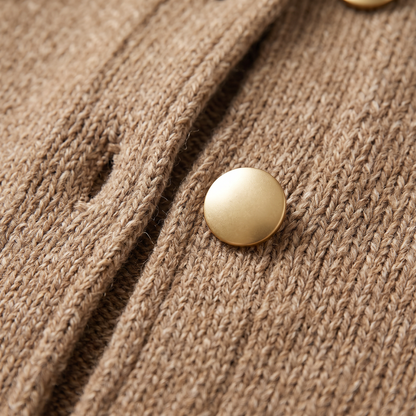 Knit Cardigan Jacket - Camel - fabric close-up