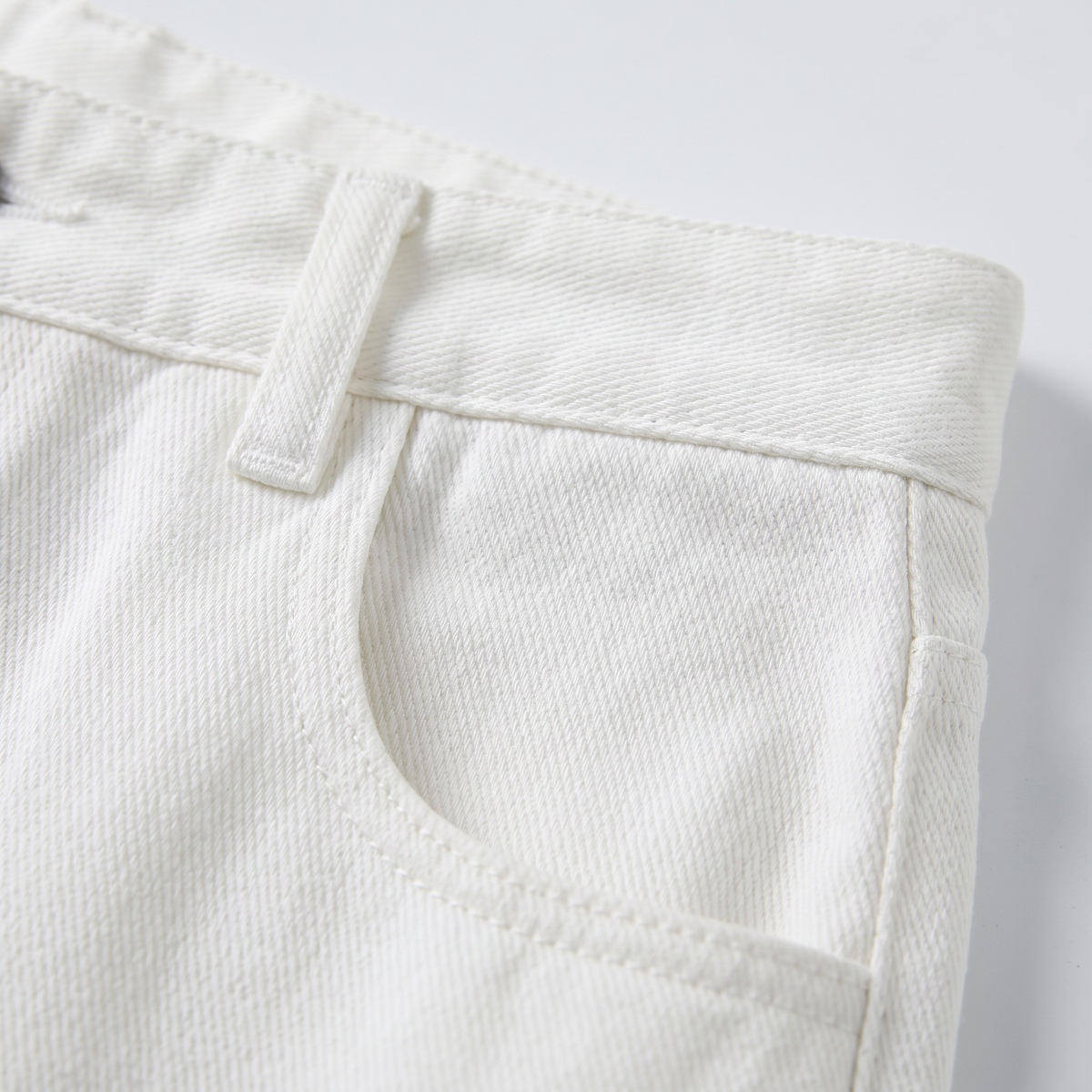 Men's Relaxed Fit Straight Leg Jeans - White - fabric close-up