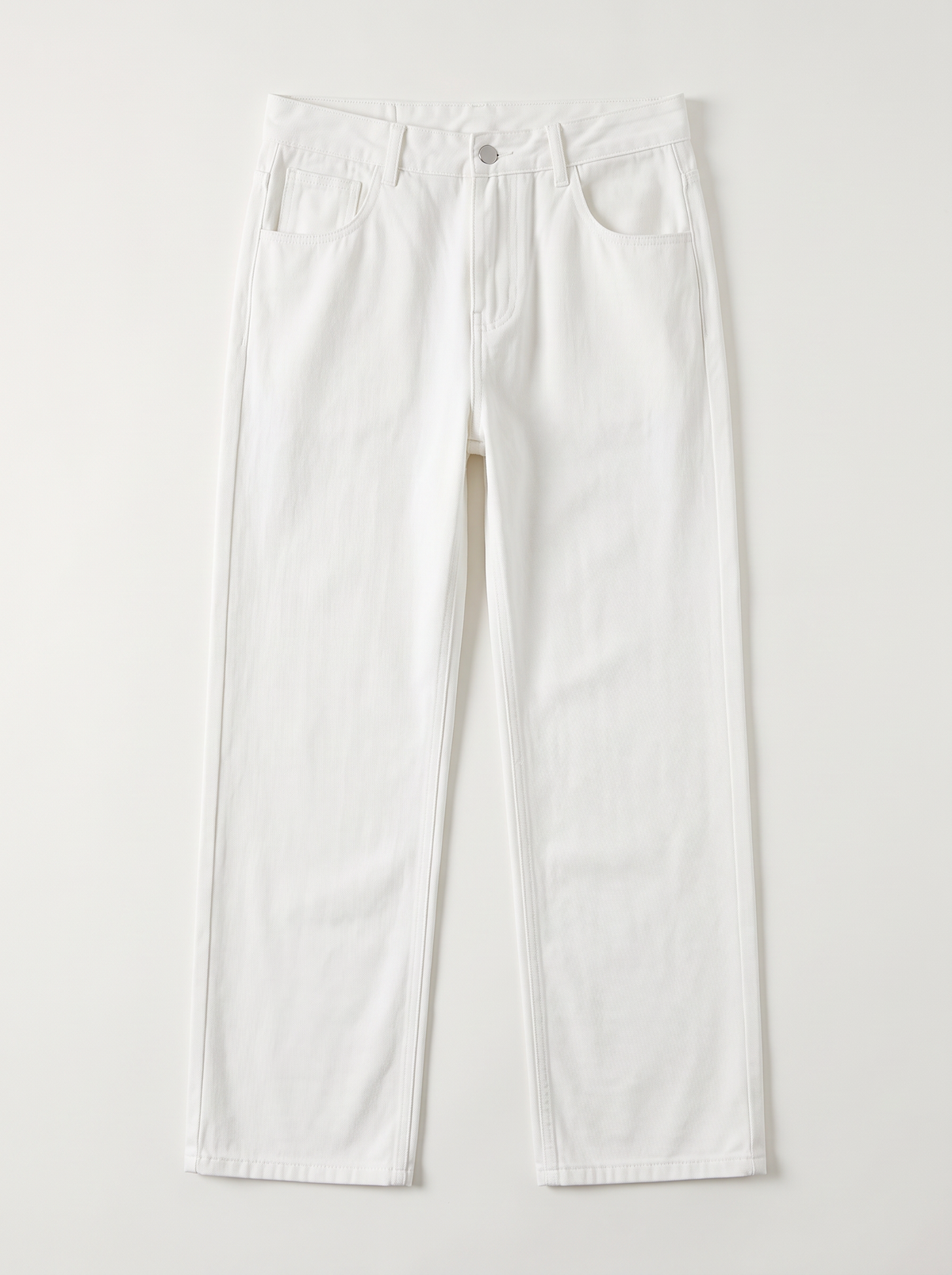 Men's Relaxed Fit Straight Leg Jeans - White - flat lay