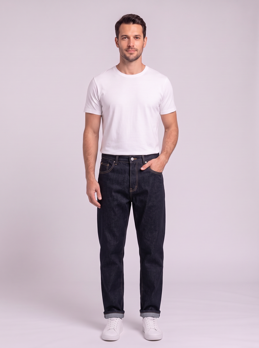 Men's Wide Leg Jeans - Black