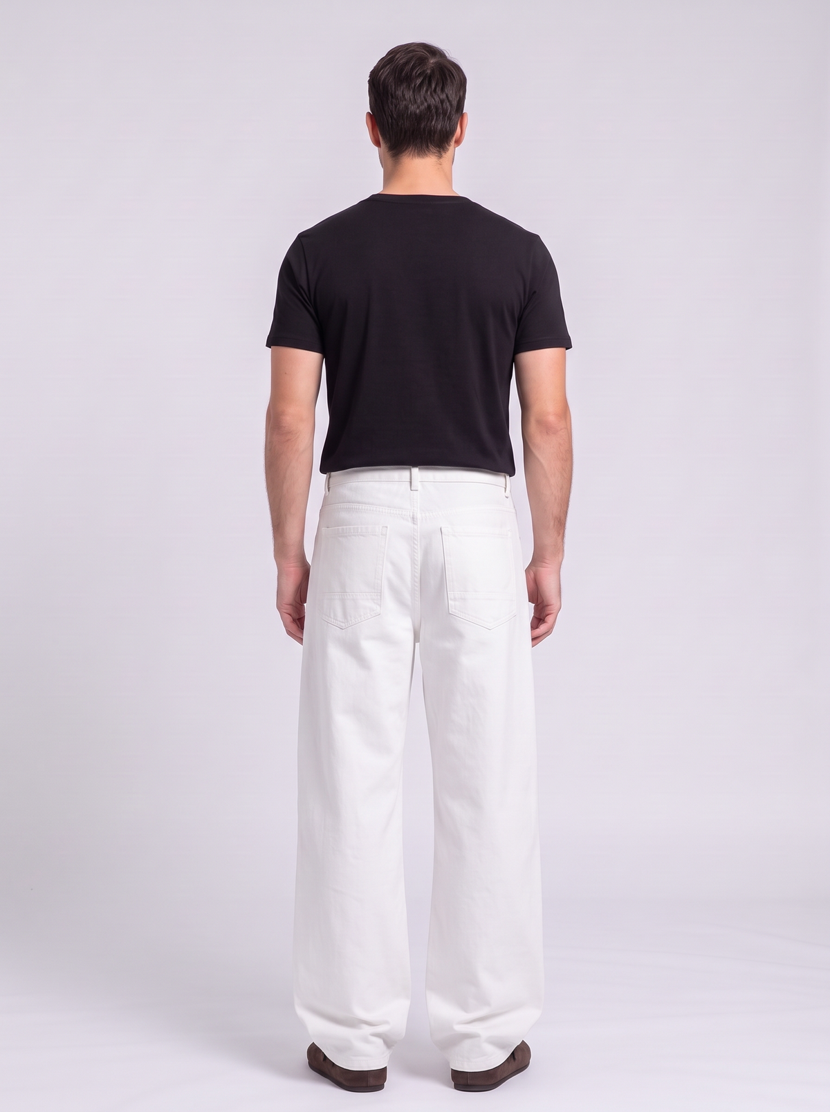 Men's Relaxed Fit Straight Leg Jeans - White - back
