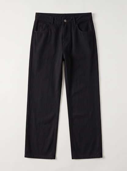 Men's Relaxed Fit Straight Leg Jeans - Black - flat lay