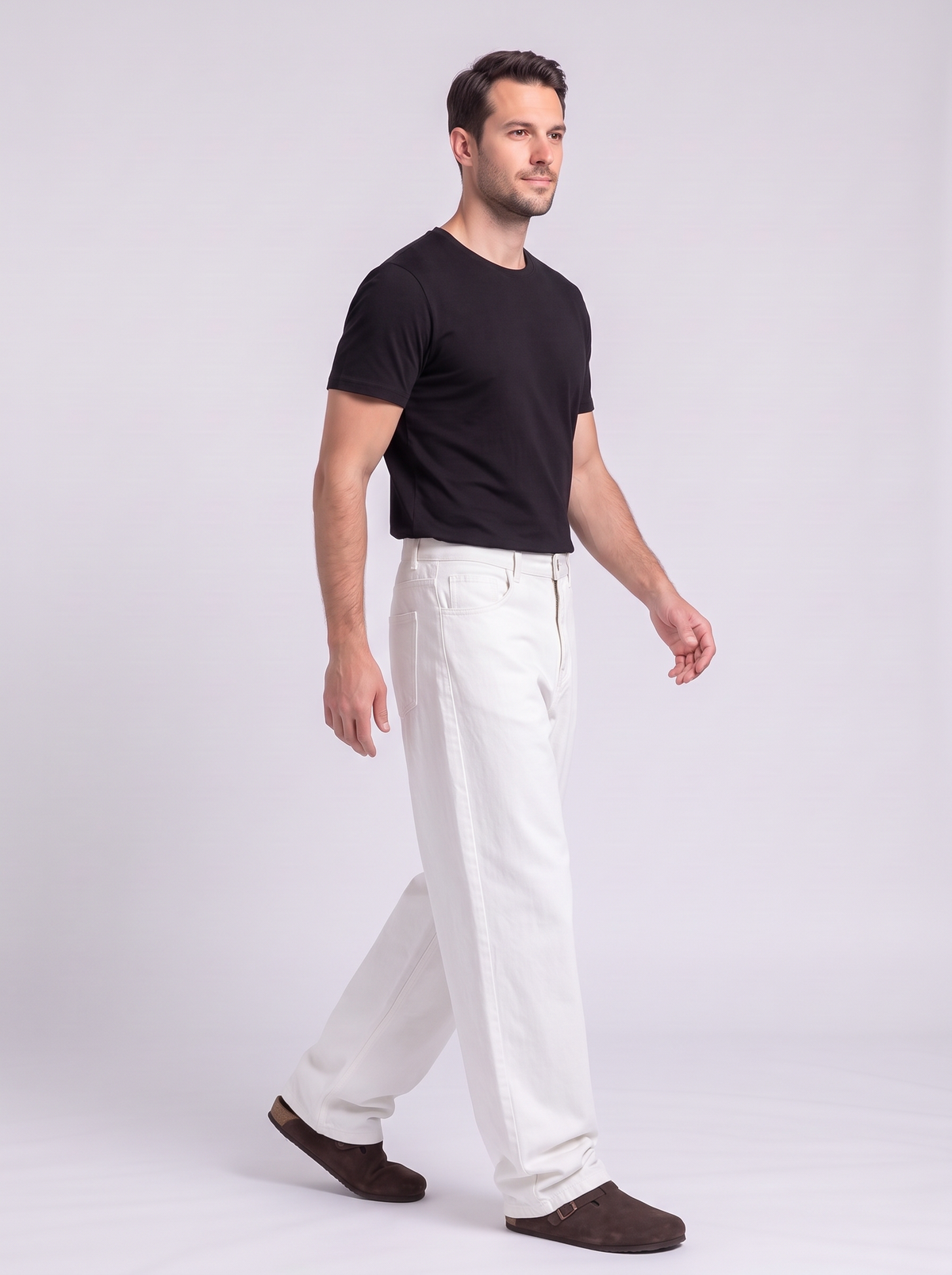Men's Relaxed Fit Straight Leg Jeans - White - side