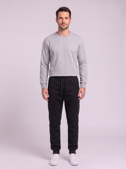 Men's Sherpa Lined Fleece Joggers - Black Jogger