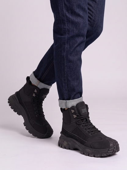 Men's High-Top Hiking Boots - Black - detail