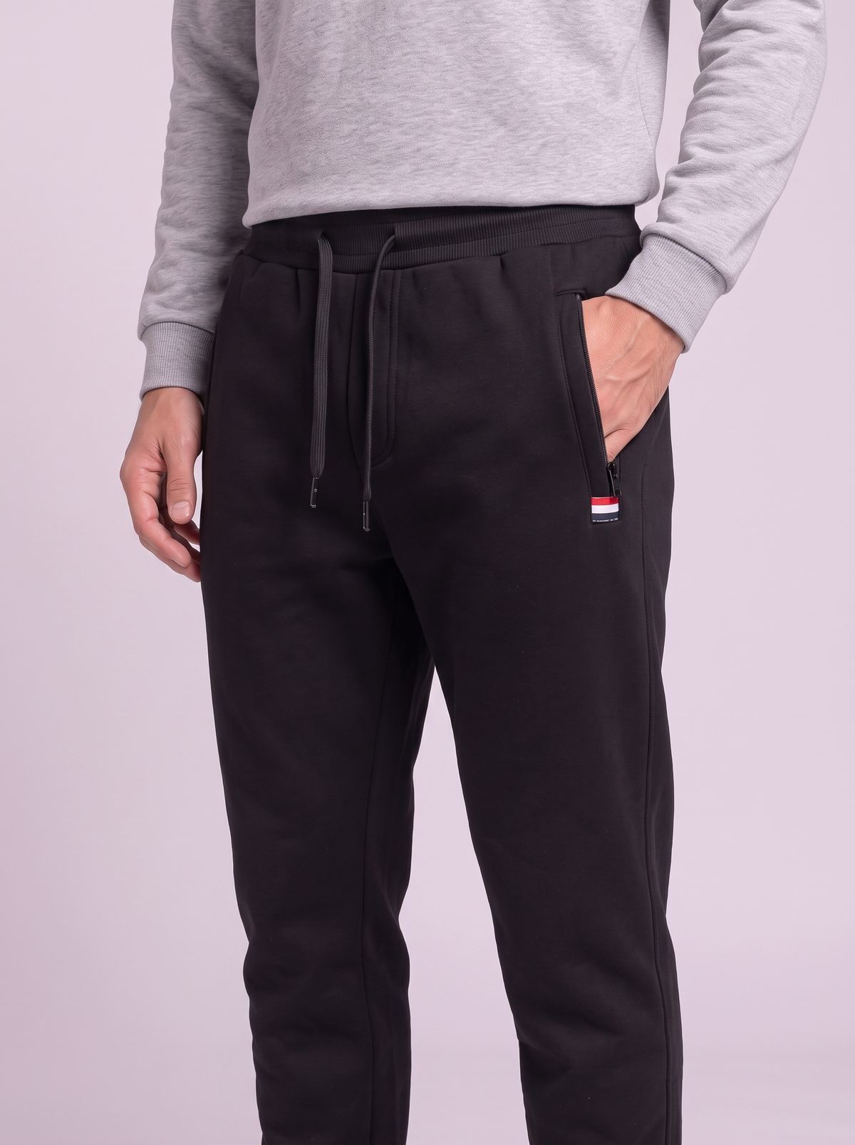 Men's Sherpa Lined Fleece Joggers - Black Jogger - detail