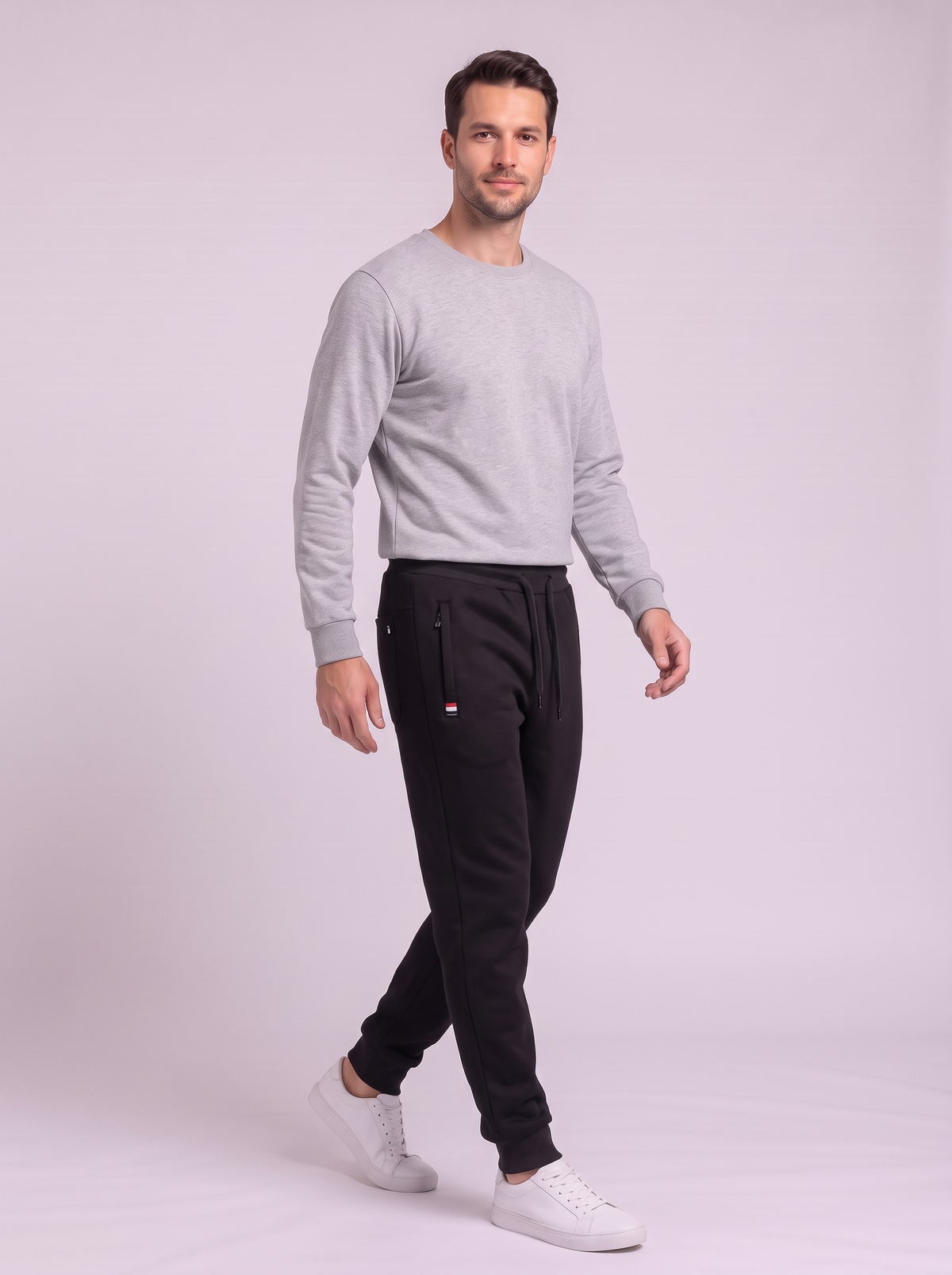 Men's Sherpa Lined Fleece Joggers - Black Jogger - side
