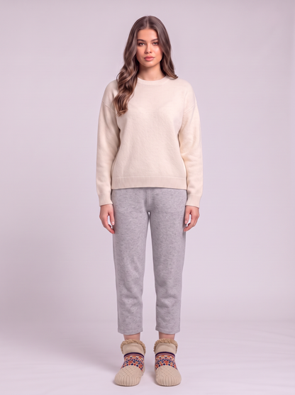 Sherpa Lined Slipper Socks - Beige