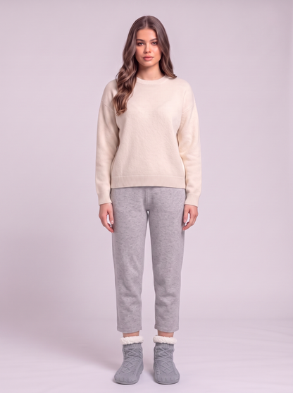 Sherpa Lined Slipper Socks - Solid Gray