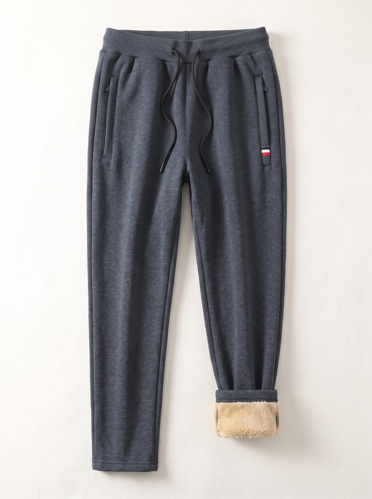 Men's Sherpa Lined Fleece Joggers - Charcoal Straight Leg - flat lay