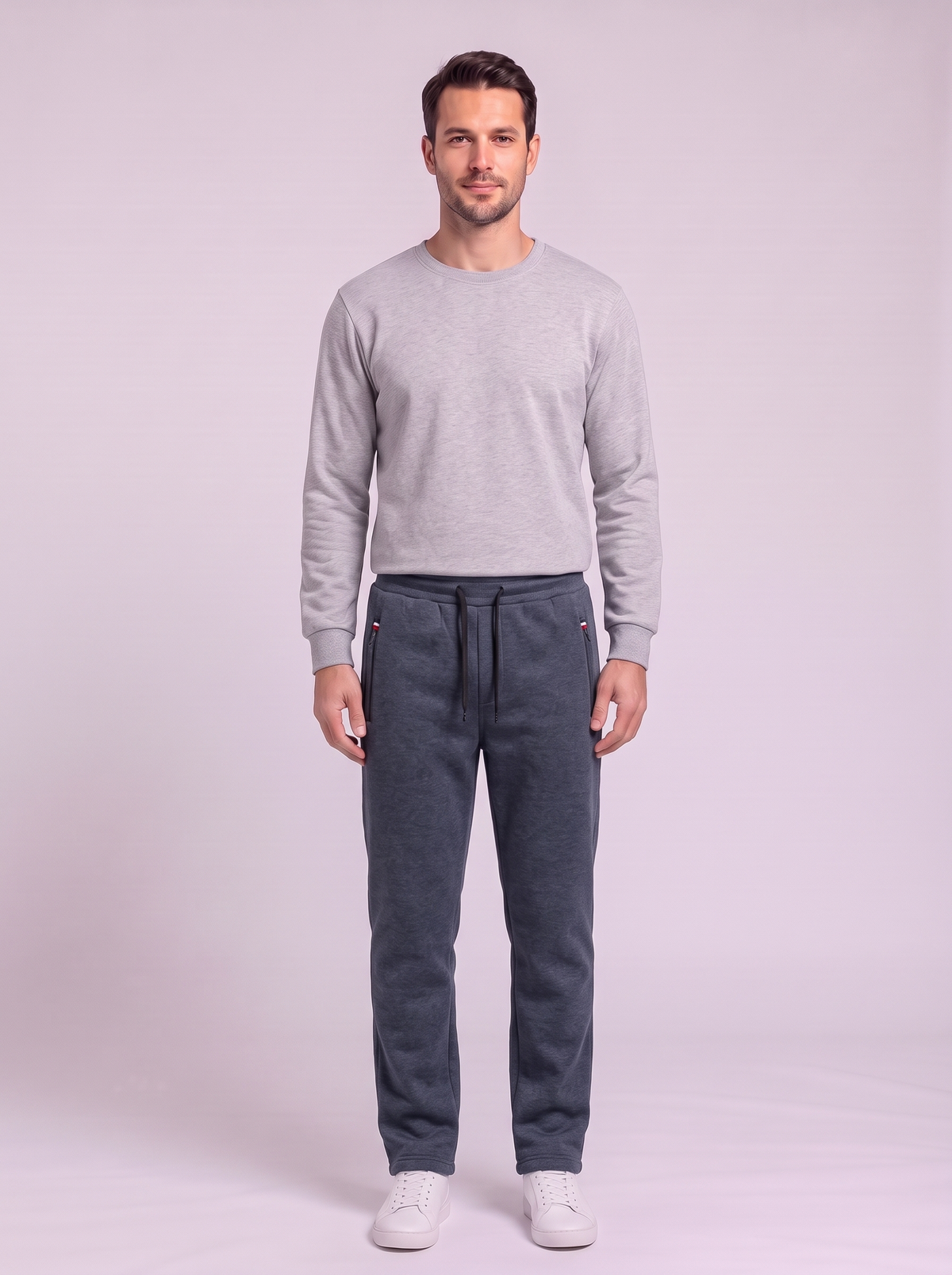 Men's Sherpa Lined Fleece Joggers - Charcoal Straight Leg