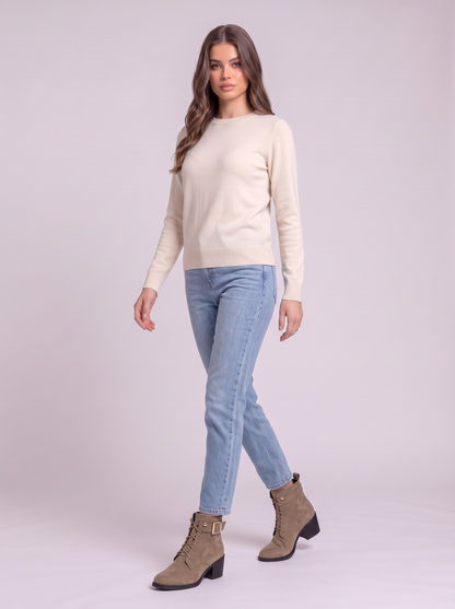 Round Toe Block Heels Boots - Khaki - side