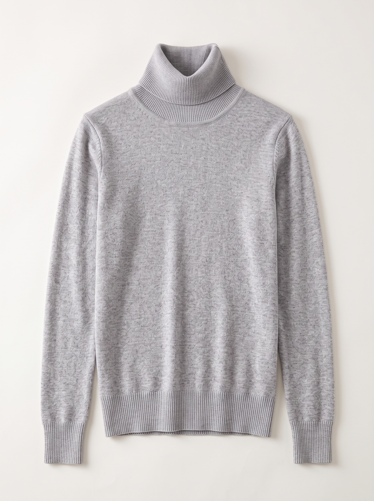 Cashmere-Blend Turtleneck Sweater - Gray - flat lay