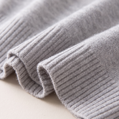 Cashmere-Blend Turtleneck Sweater - Gray - close-up