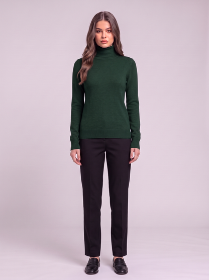 Cashmere-Blend Turtleneck Sweater - Green