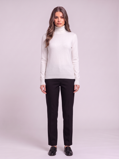 Cashmere-Blend Turtleneck Sweater - White