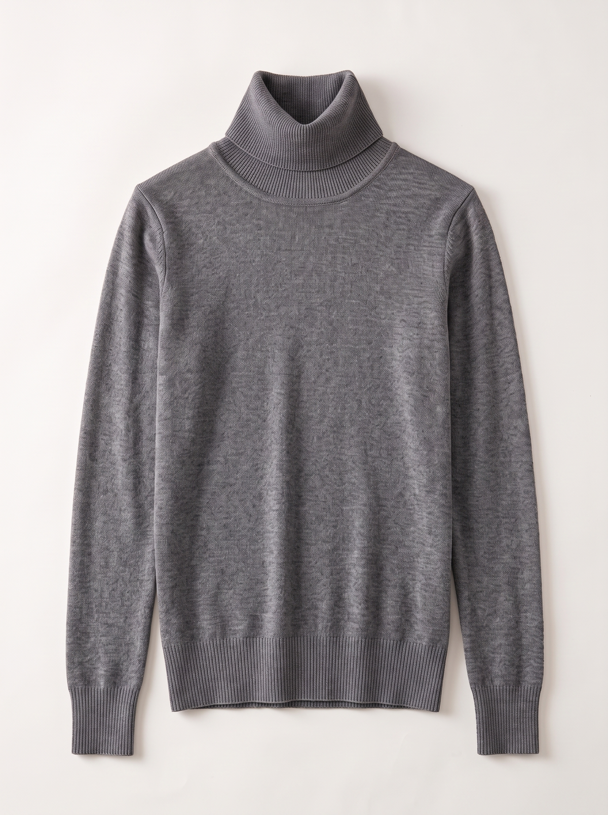 Cashmere-Blend Turtleneck Sweater - Dark Grey - flat lay
