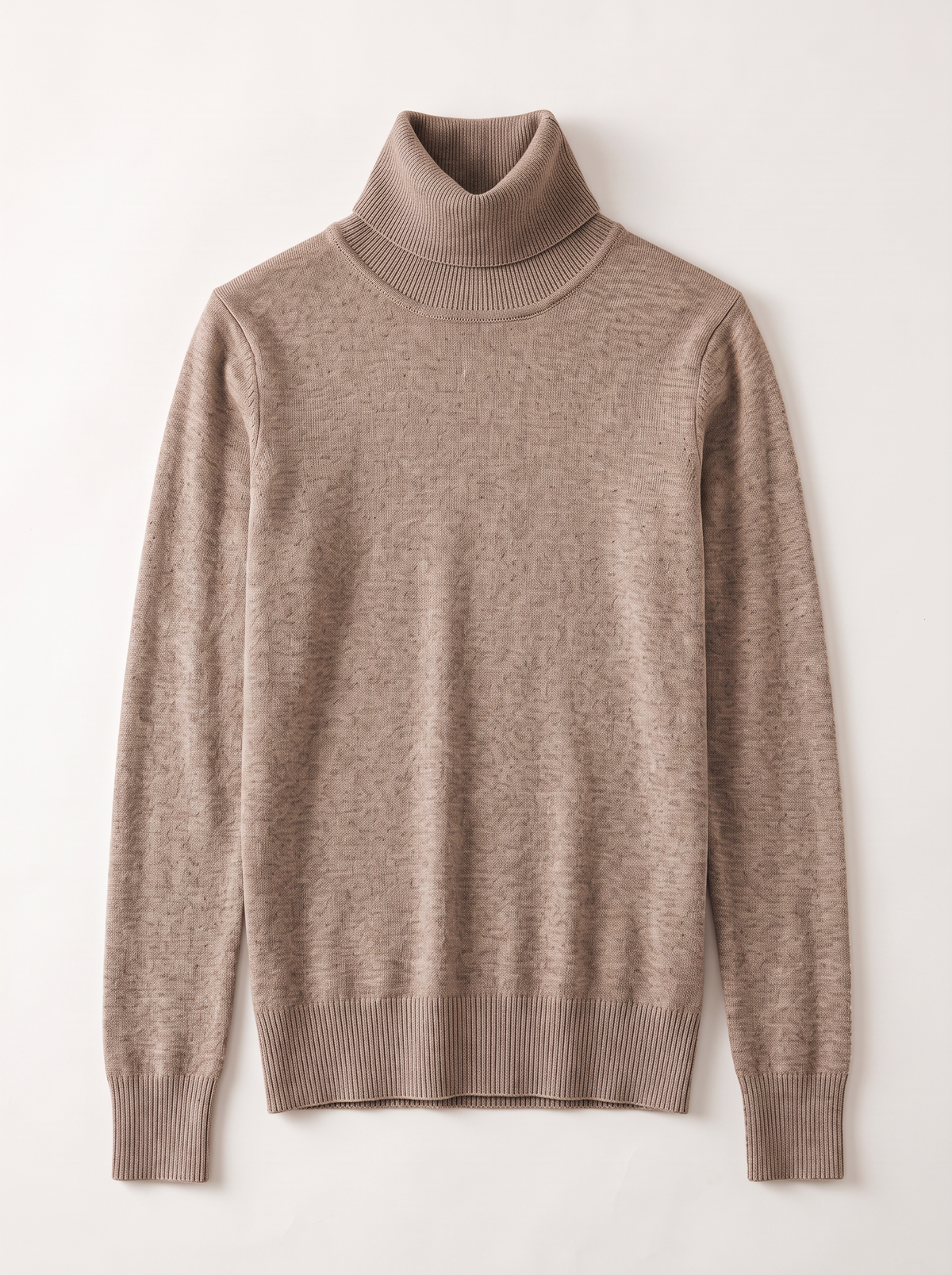 Cashmere-Blend Turtleneck Sweater - Brown - flat lay