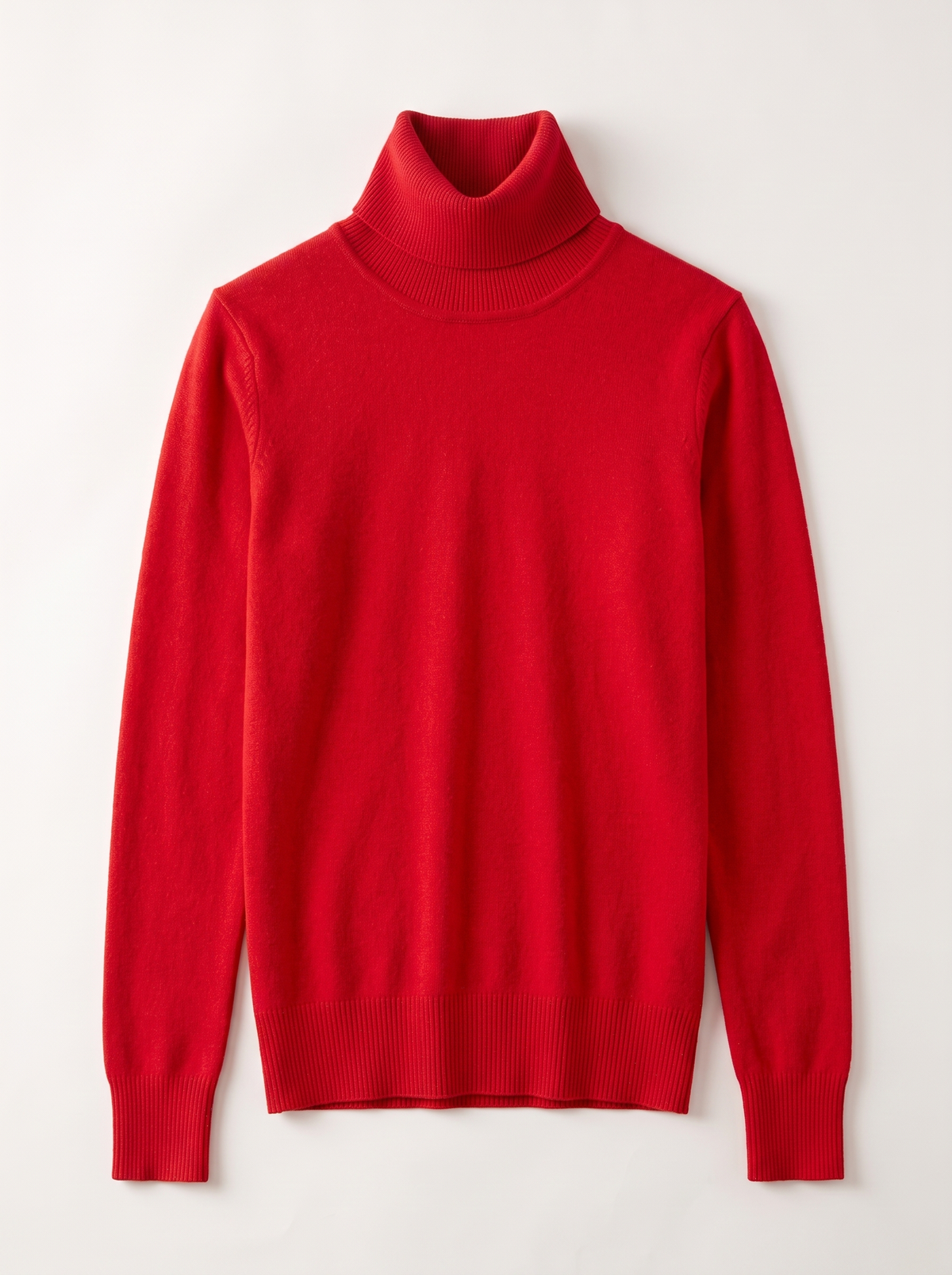Cashmere-Blend Turtleneck Sweater - Red - flat lay