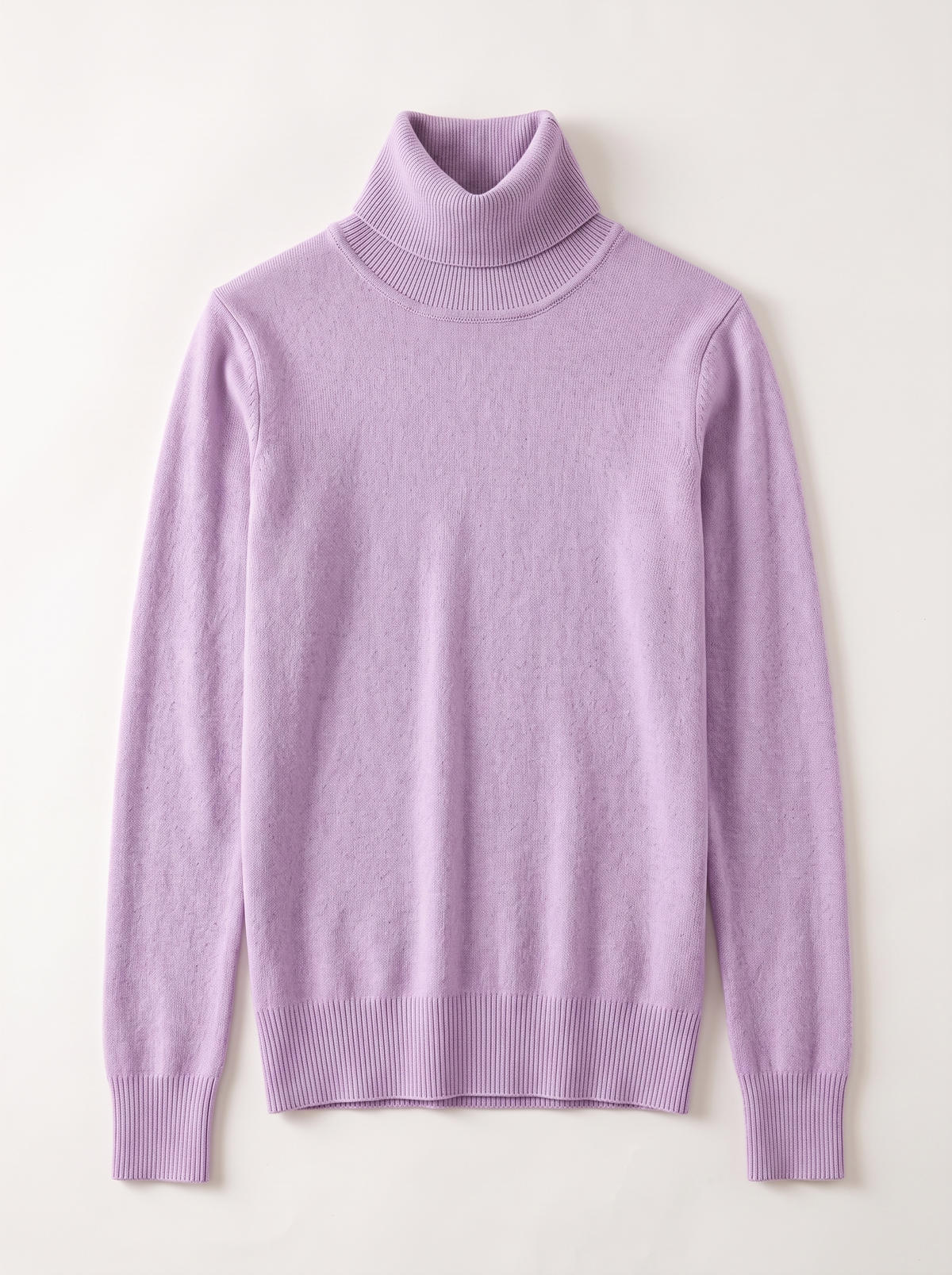 Cashmere-Blend Turtleneck Sweater - Lavender - flat lay