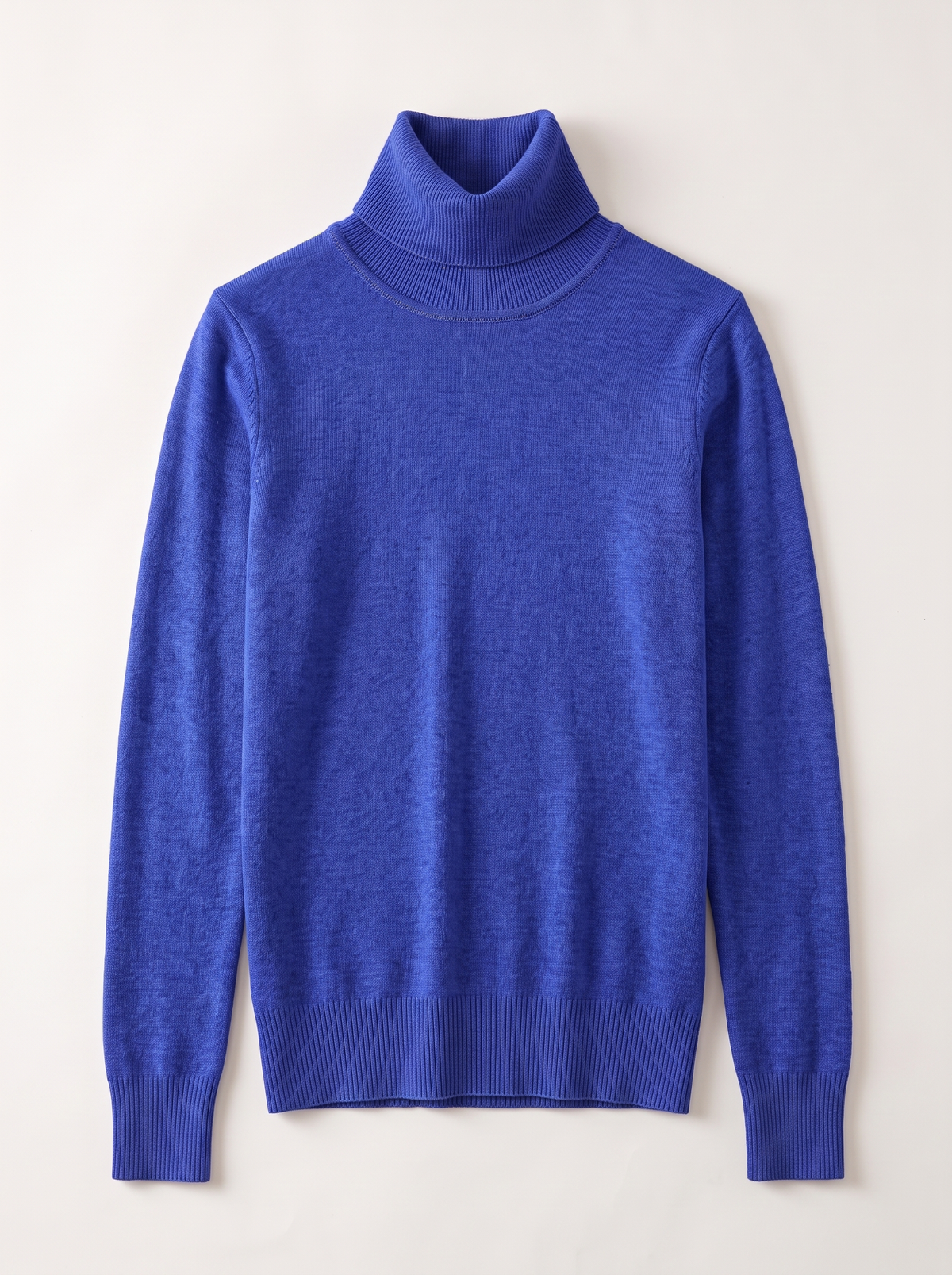 Cashmere-Blend Turtleneck Sweater - Blue - flat lay