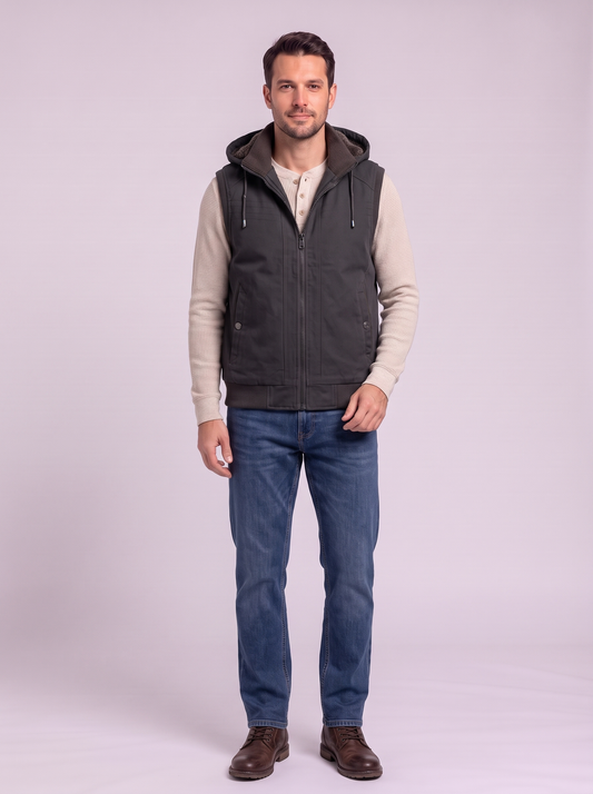 Reversible Sherpa Padded Gilet Vest - Black