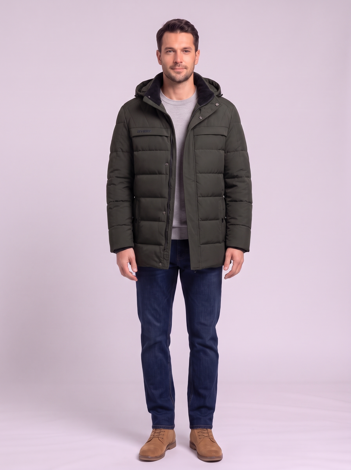 Fleece Lined Hooded Military Cargo Parka - 8208 Army Green
