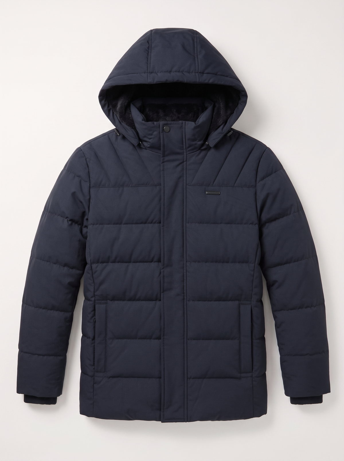 Fleece Lined Hooded Military Cargo Parka - 8208 Blue - flat lay