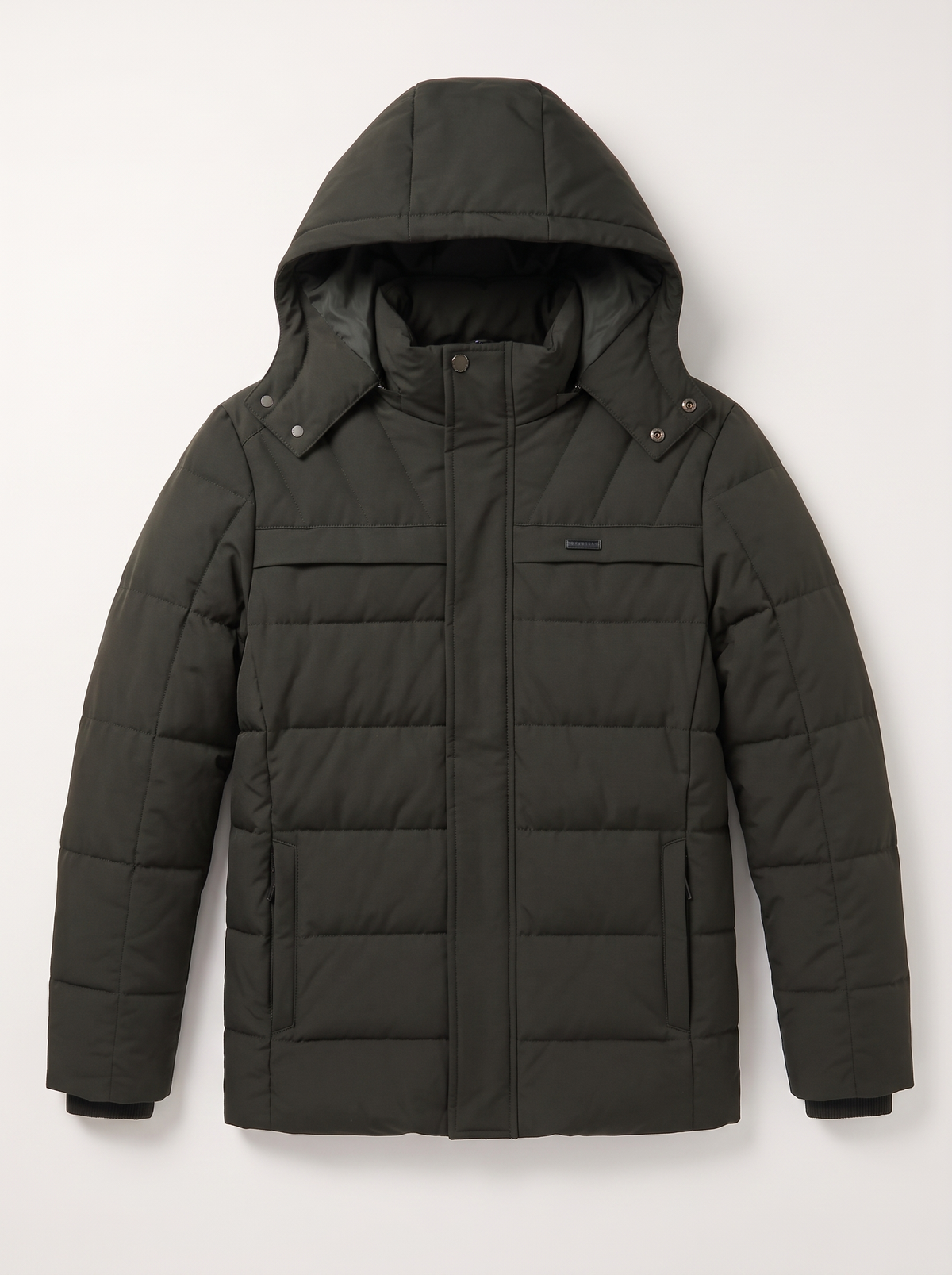 Fleece Lined Hooded Military Cargo Parka - 8208 Army Green - flat lay